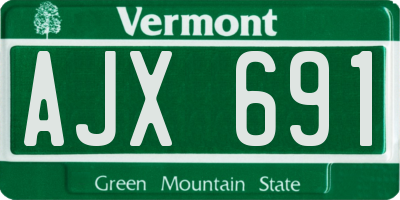 VT license plate AJX691