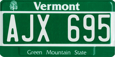 VT license plate AJX695