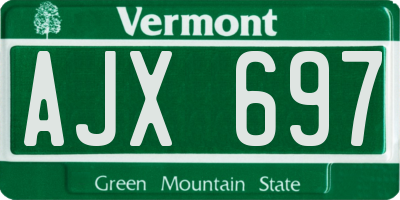 VT license plate AJX697