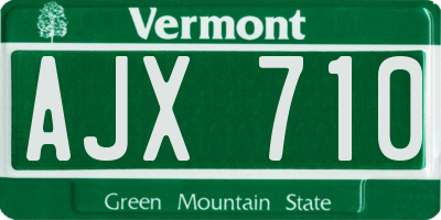 VT license plate AJX710