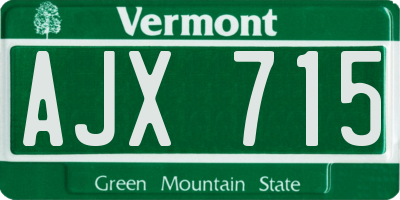 VT license plate AJX715