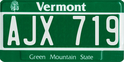 VT license plate AJX719