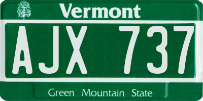 VT license plate AJX737