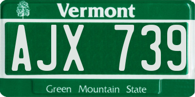 VT license plate AJX739