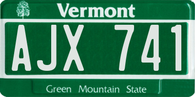 VT license plate AJX741