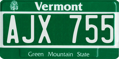 VT license plate AJX755