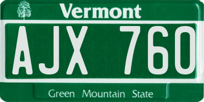 VT license plate AJX760