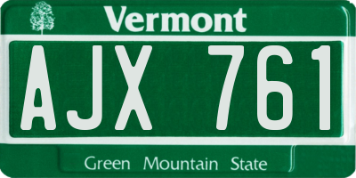 VT license plate AJX761