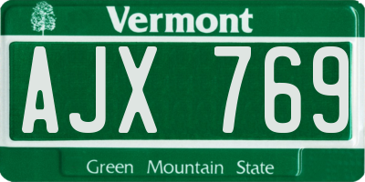 VT license plate AJX769
