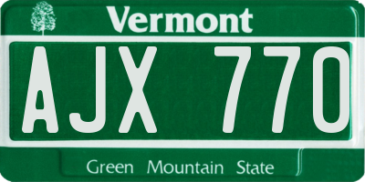 VT license plate AJX770
