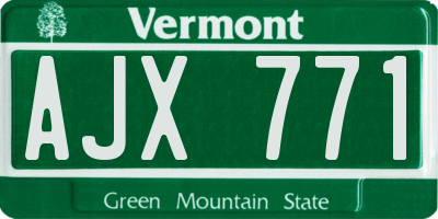 VT license plate AJX771