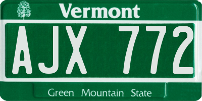 VT license plate AJX772
