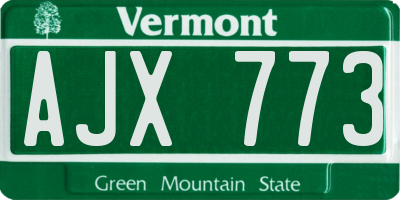 VT license plate AJX773