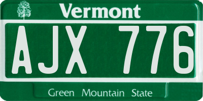 VT license plate AJX776