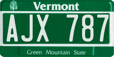 VT license plate AJX787