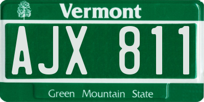 VT license plate AJX811