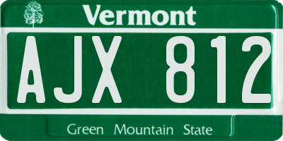 VT license plate AJX812