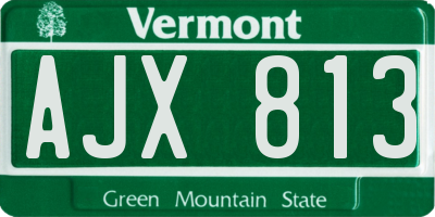 VT license plate AJX813