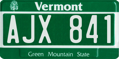 VT license plate AJX841