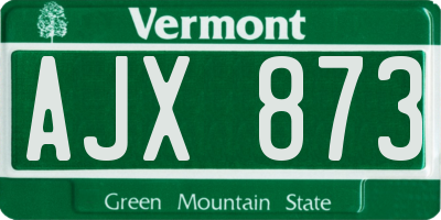 VT license plate AJX873