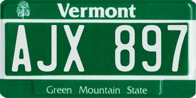 VT license plate AJX897