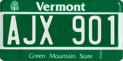 VT license plate AJX901