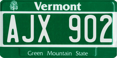 VT license plate AJX902
