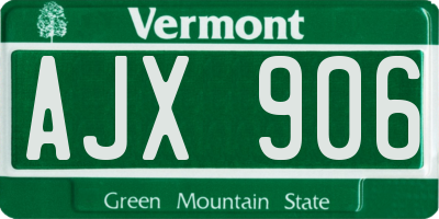 VT license plate AJX906