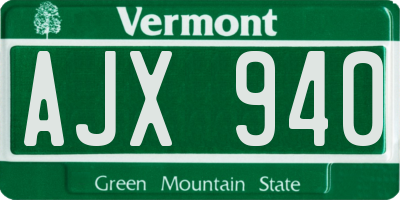 VT license plate AJX940