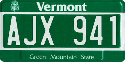 VT license plate AJX941