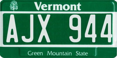 VT license plate AJX944