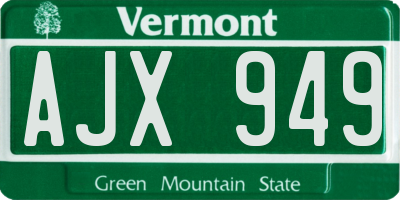 VT license plate AJX949