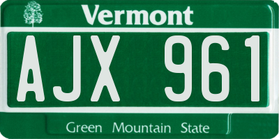 VT license plate AJX961