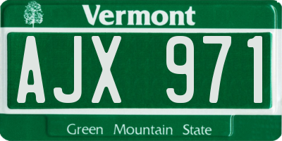 VT license plate AJX971