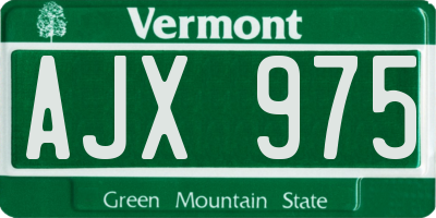 VT license plate AJX975