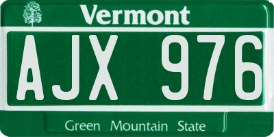 VT license plate AJX976