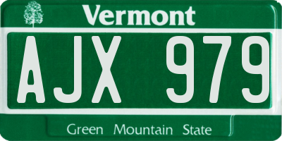 VT license plate AJX979