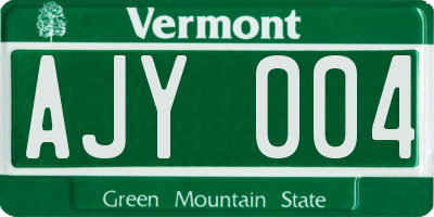 VT license plate AJY004