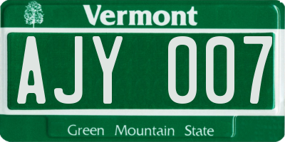 VT license plate AJY007