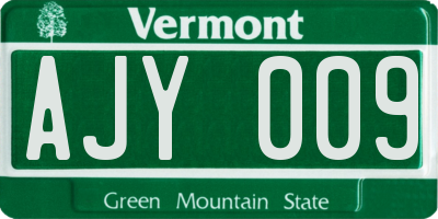 VT license plate AJY009