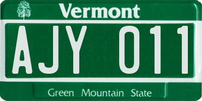 VT license plate AJY011