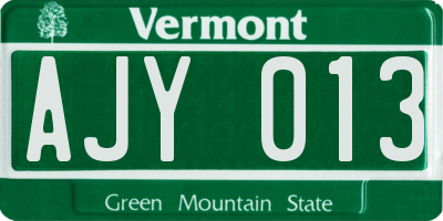 VT license plate AJY013