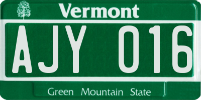 VT license plate AJY016