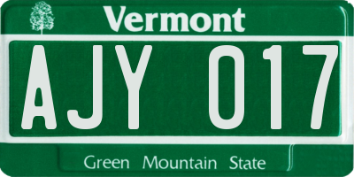 VT license plate AJY017