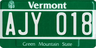VT license plate AJY018