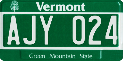 VT license plate AJY024