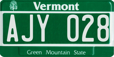 VT license plate AJY028