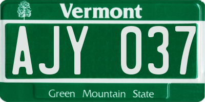 VT license plate AJY037