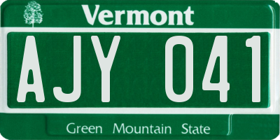 VT license plate AJY041