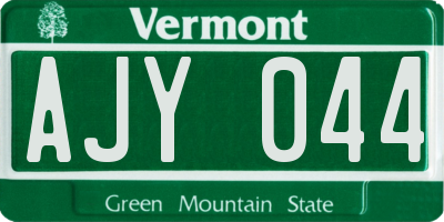 VT license plate AJY044